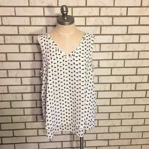 Ann Taylor | Sleeveless pineapple blouse - Size L